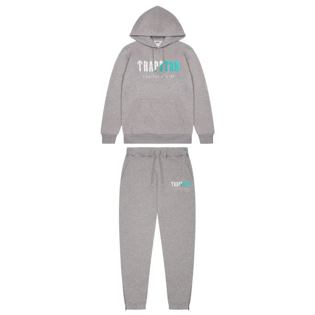TRAPSTR Chenille Tracksuit - Grey/Teal